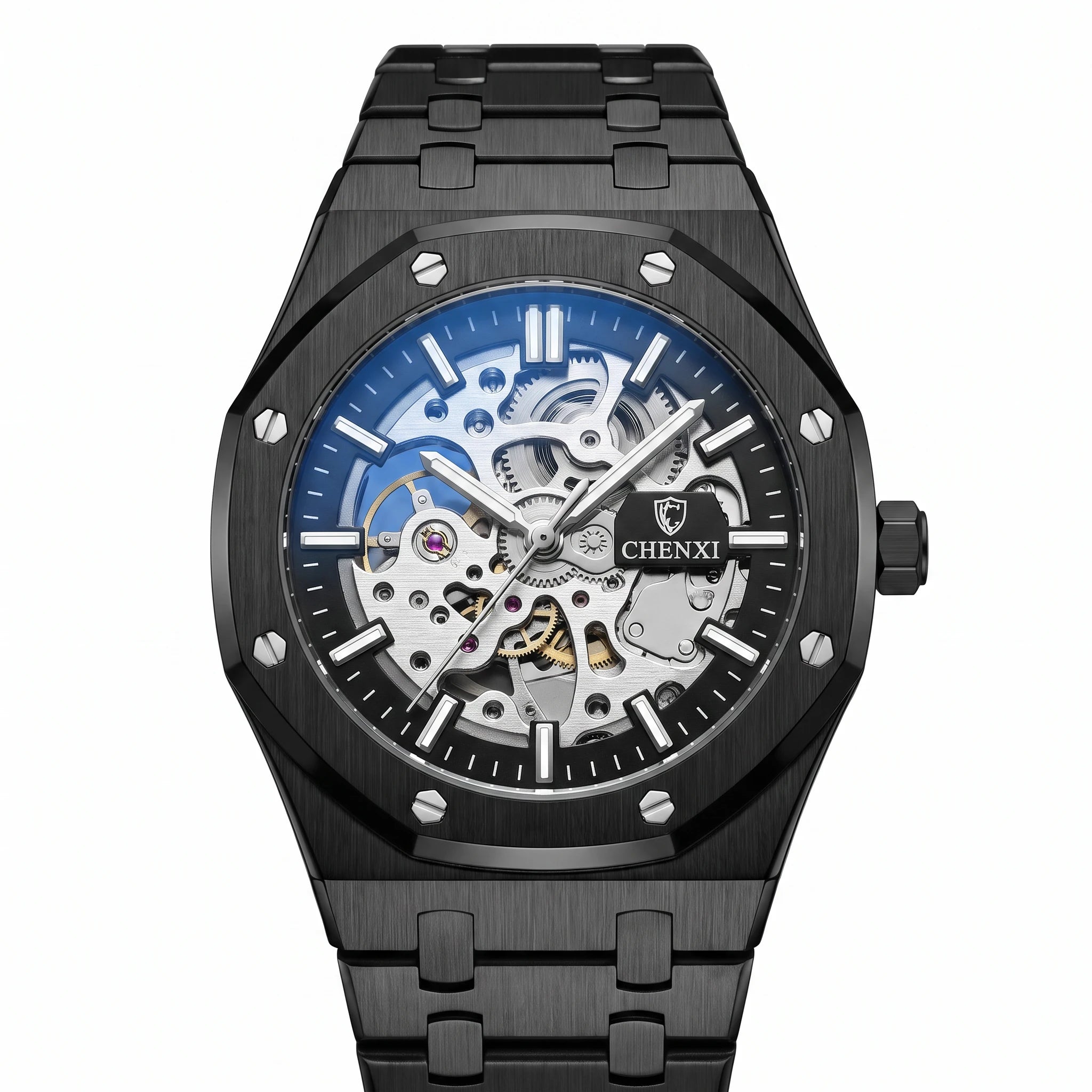 Muški sat CHENXI 8848 Automatik skeleton, crni