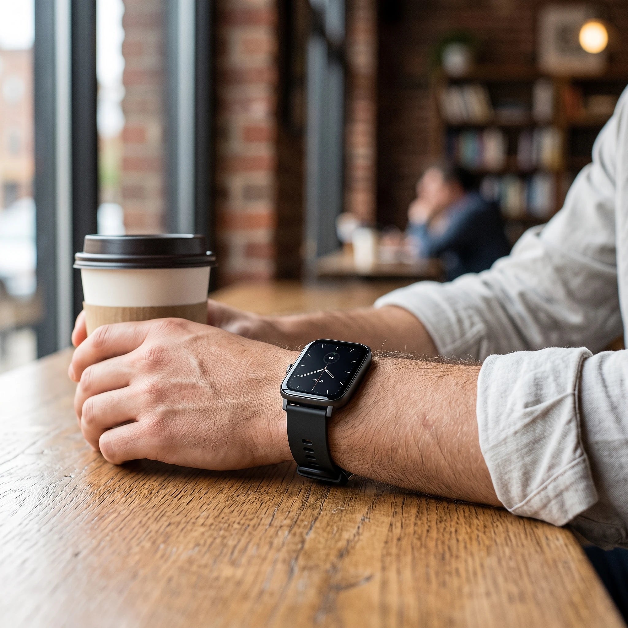 Pametni sat Smartwatch na ruci u kaficu