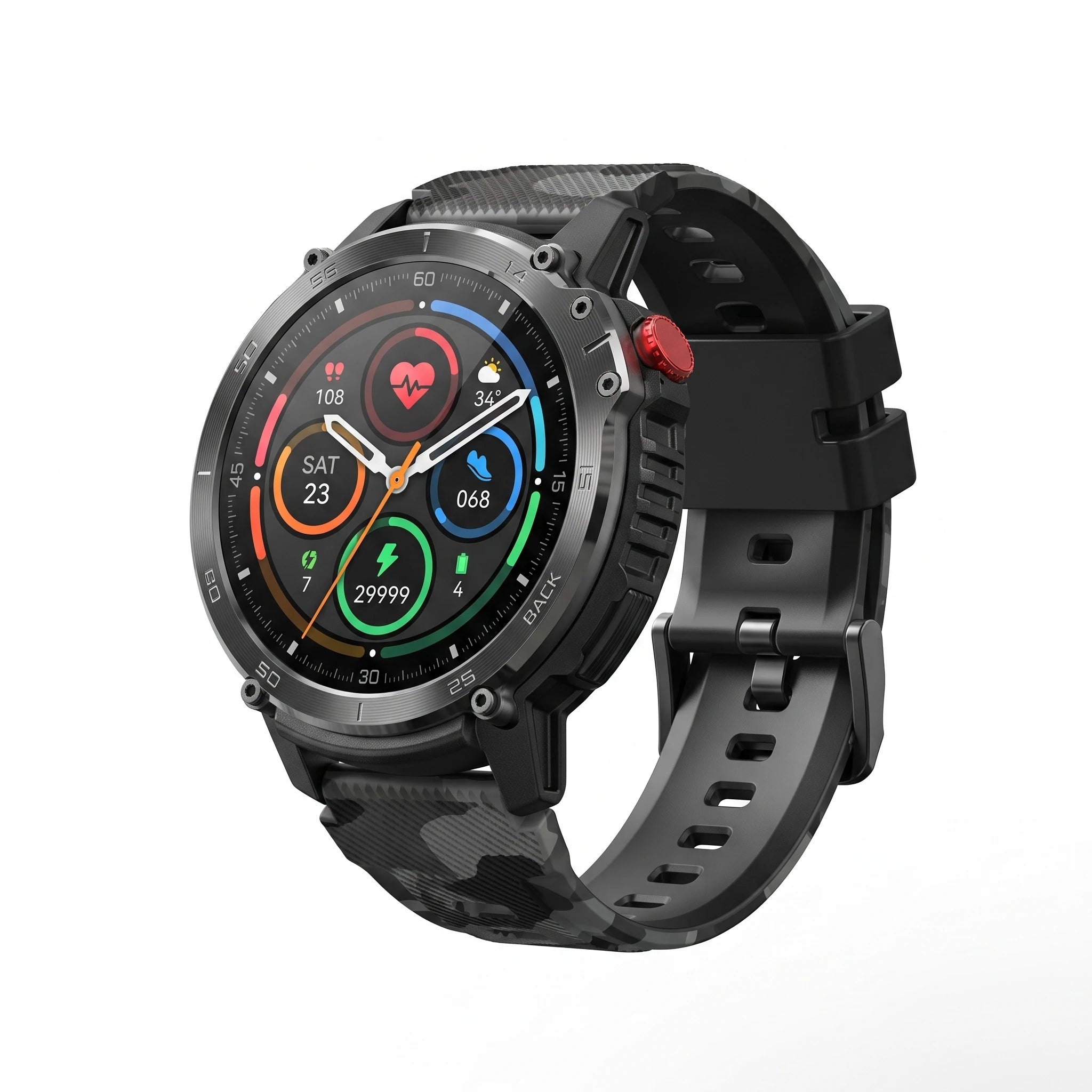 Military C22 Sport smartwatch bijela studijska slika