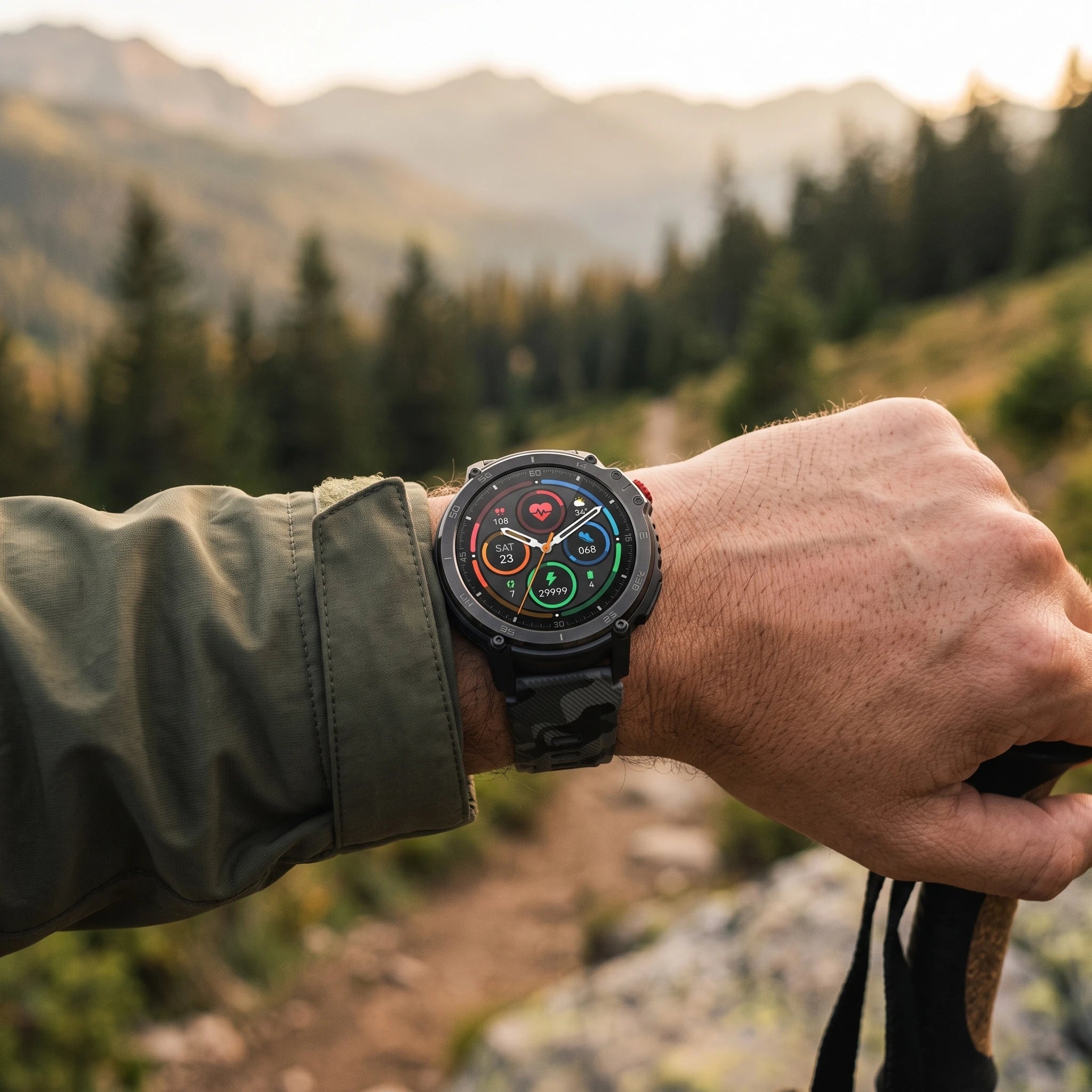 Military C22 Sport smartwatch na ruci