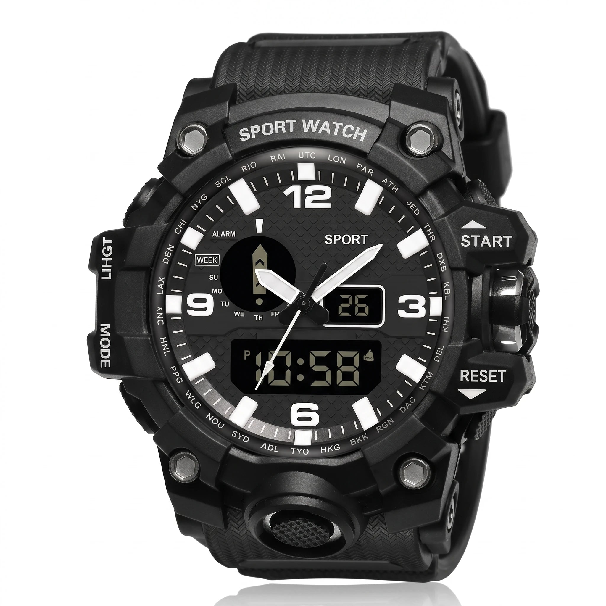 Sport Watch crni digitalno-analogni muški sat